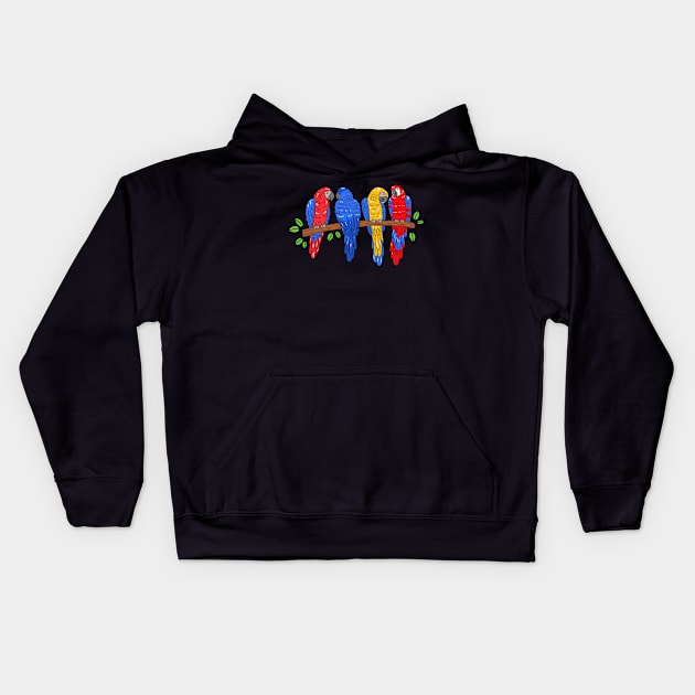 Parrot Bird Cockatoo Kids Hoodie by CreativeGiftShop